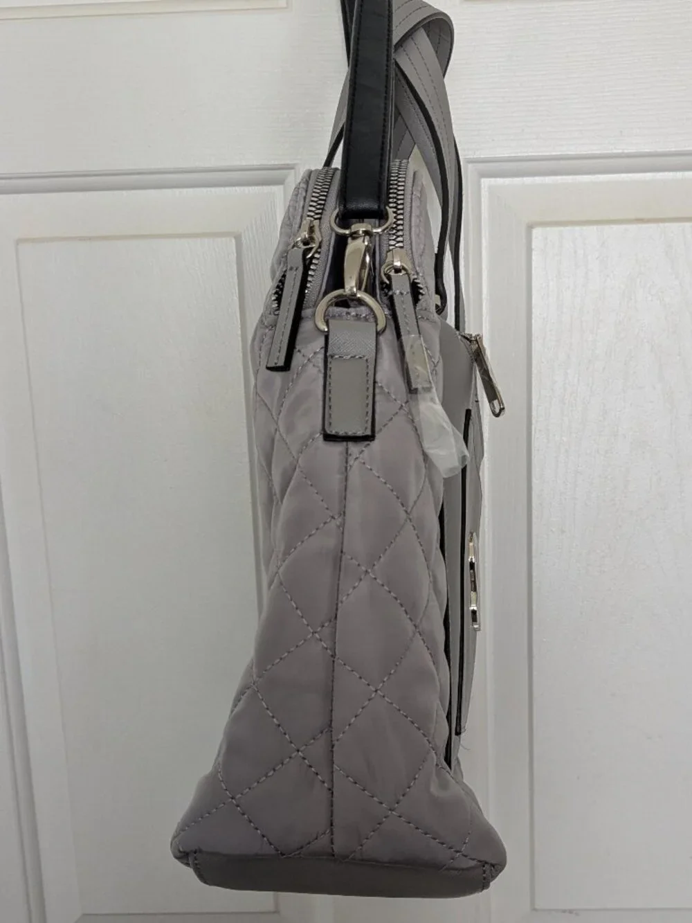Steve Madden Quilted Gray Laptop Bag